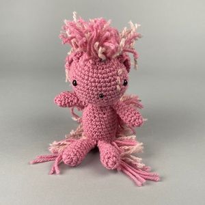 Crochet Amigurumi Hedgehog Plush Stuffed Toy Handmade Pink